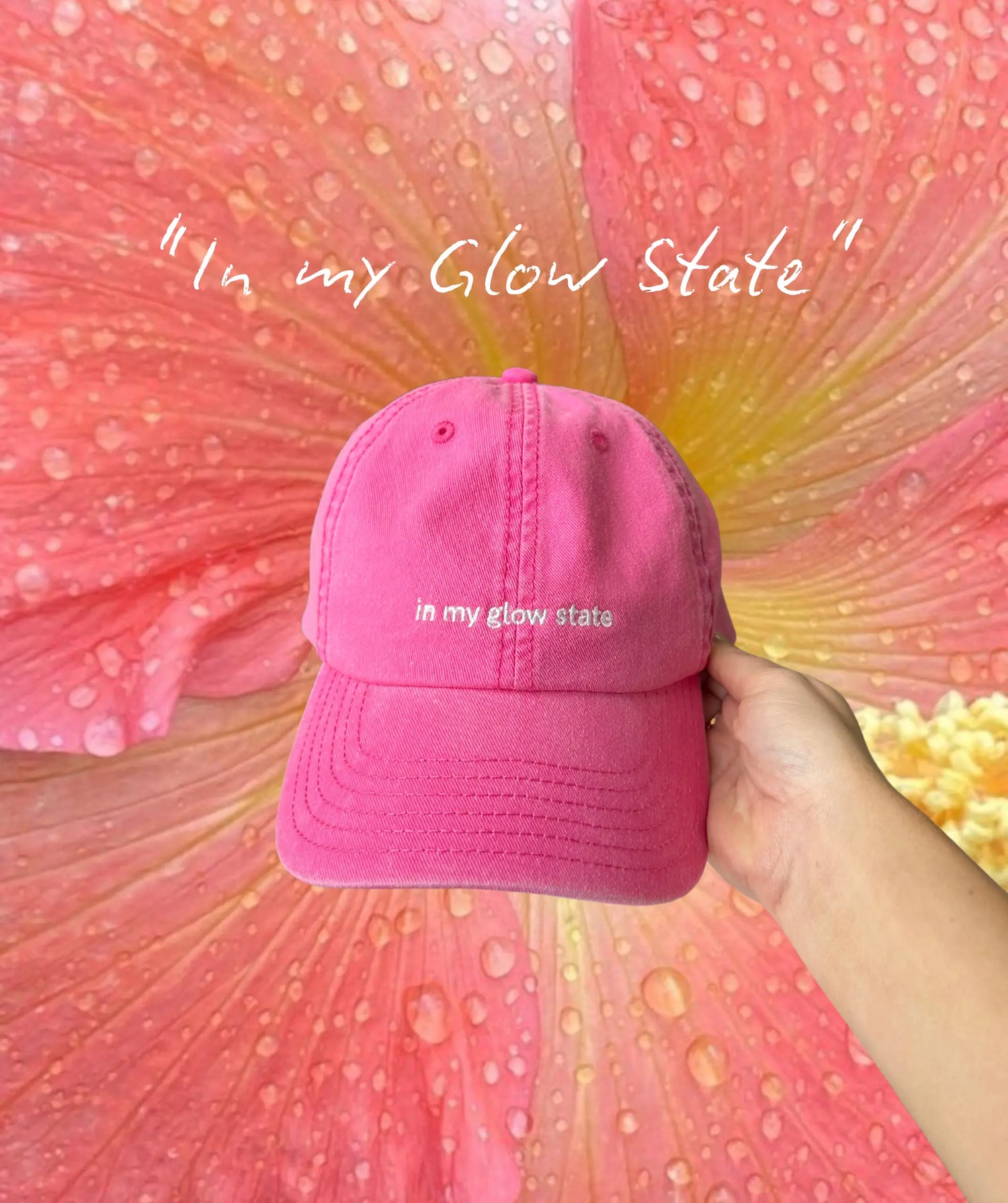 100% Cotton Cap - In My Glow State Pink