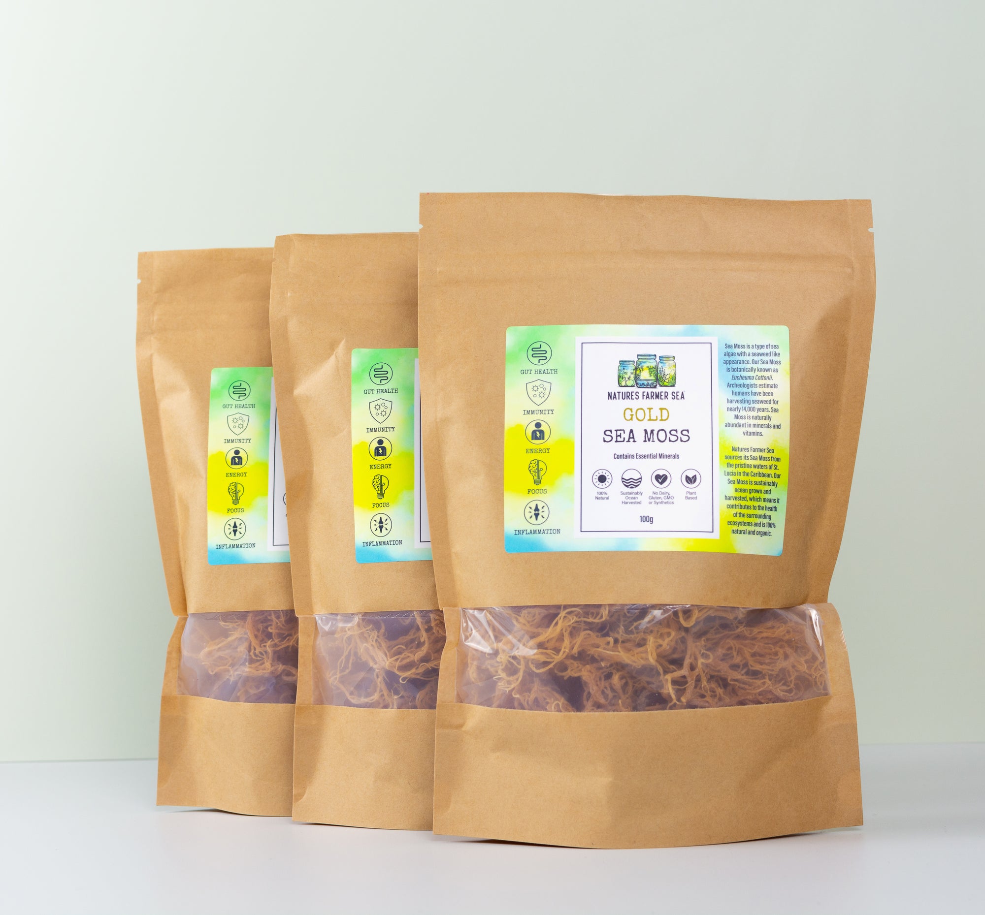 Raw Gold Sea Moss-Natures Farmer Sea